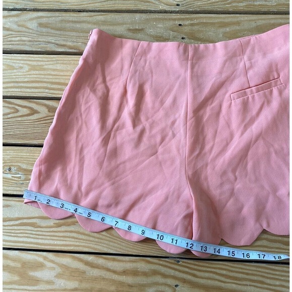 NWT Mittoshop Scallop Hem High Waisted Casual Shorts Size Large Women’s Peach - Picture 8 of 9